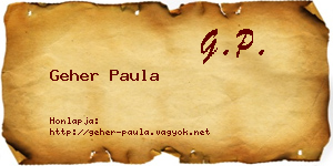 Geher Paula névjegykártya